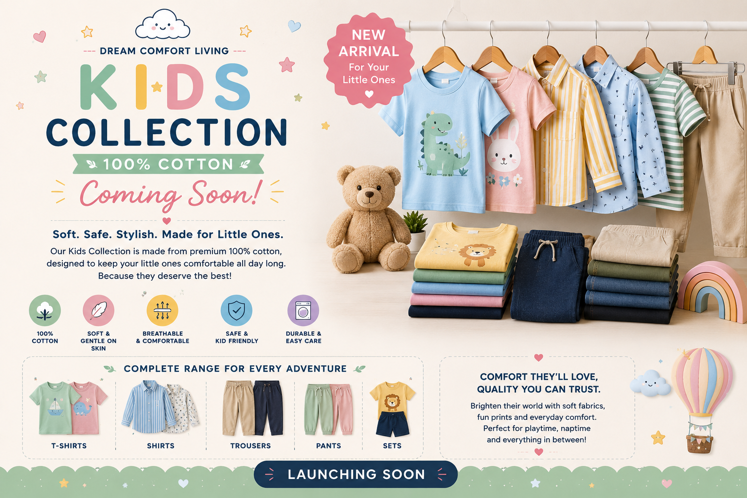 🌈 KIDS COLLECTION – 100% COTTON | COMING SOON